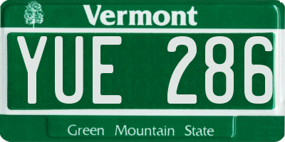 VT license plate YUE286