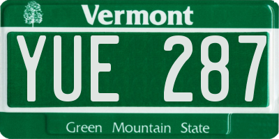 VT license plate YUE287
