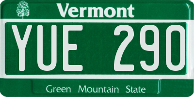 VT license plate YUE290