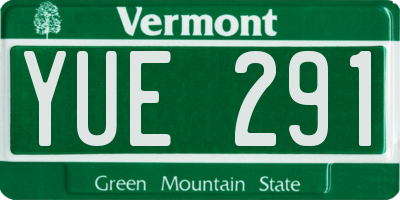 VT license plate YUE291