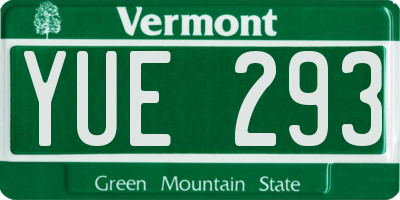 VT license plate YUE293