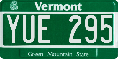 VT license plate YUE295