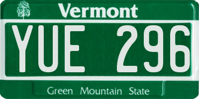 VT license plate YUE296