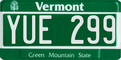 VT license plate YUE299