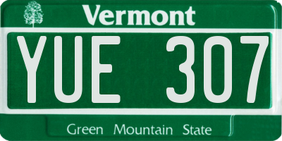 VT license plate YUE307
