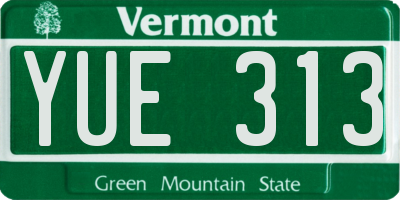 VT license plate YUE313