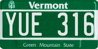 VT license plate YUE316