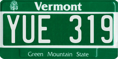 VT license plate YUE319
