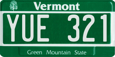 VT license plate YUE321