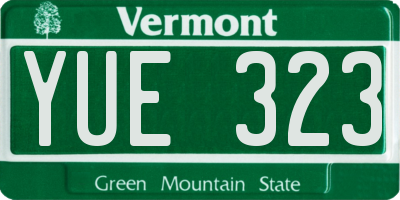 VT license plate YUE323