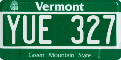 VT license plate YUE327