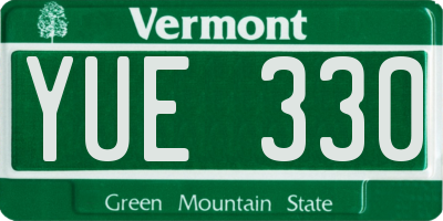 VT license plate YUE330