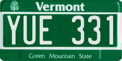 VT license plate YUE331