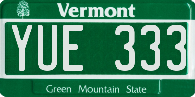 VT license plate YUE333