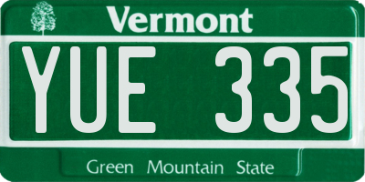 VT license plate YUE335