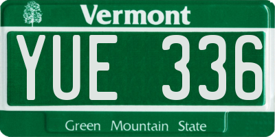 VT license plate YUE336