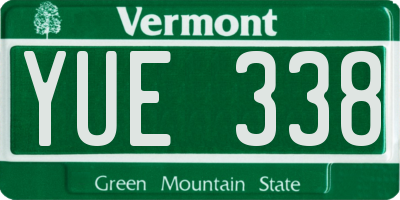 VT license plate YUE338