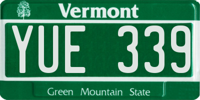 VT license plate YUE339
