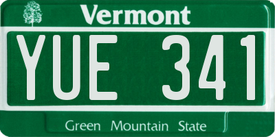VT license plate YUE341
