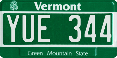 VT license plate YUE344