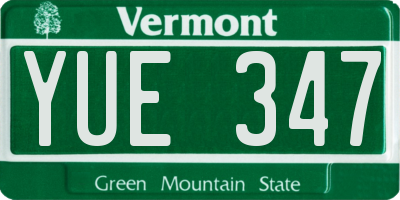 VT license plate YUE347