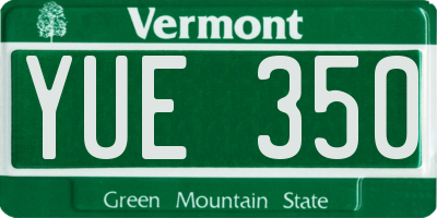 VT license plate YUE350