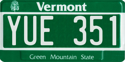 VT license plate YUE351