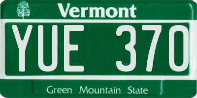 VT license plate YUE370
