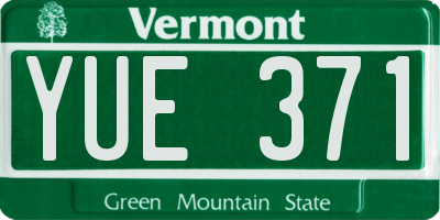 VT license plate YUE371