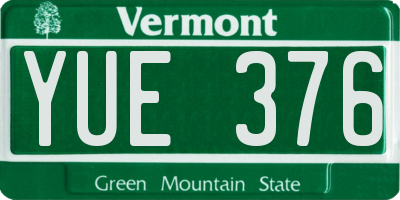 VT license plate YUE376