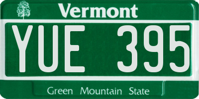 VT license plate YUE395