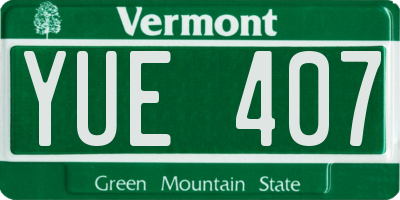 VT license plate YUE407