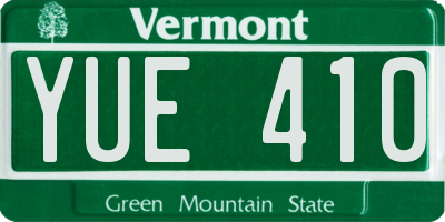 VT license plate YUE410
