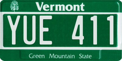 VT license plate YUE411