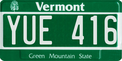 VT license plate YUE416