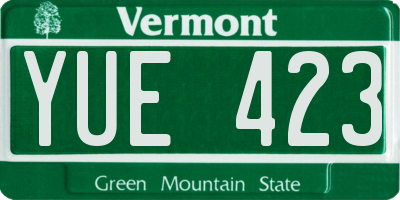 VT license plate YUE423