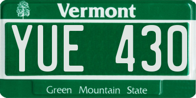 VT license plate YUE430