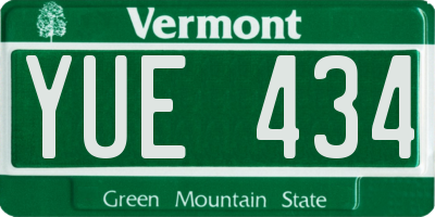 VT license plate YUE434