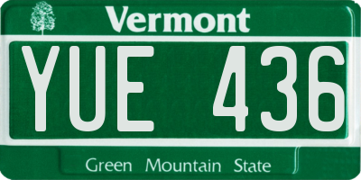 VT license plate YUE436