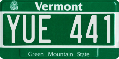 VT license plate YUE441