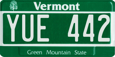 VT license plate YUE442