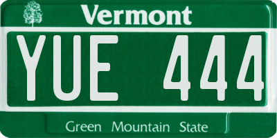 VT license plate YUE444