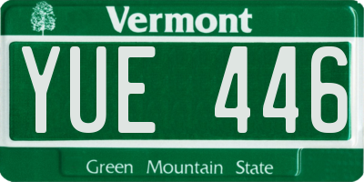 VT license plate YUE446