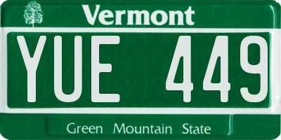 VT license plate YUE449