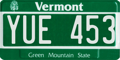 VT license plate YUE453