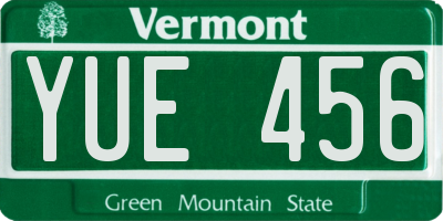 VT license plate YUE456
