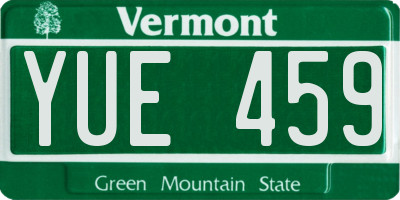 VT license plate YUE459