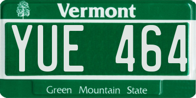 VT license plate YUE464