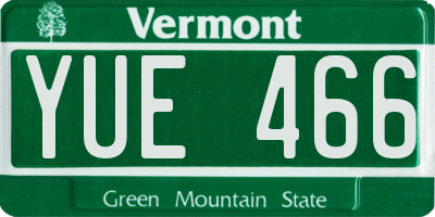 VT license plate YUE466