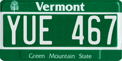 VT license plate YUE467